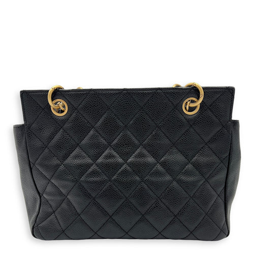 Chanel Petite Timeless Tote Top Handle Bag Black in Caviar Leather, Gold hardware_2