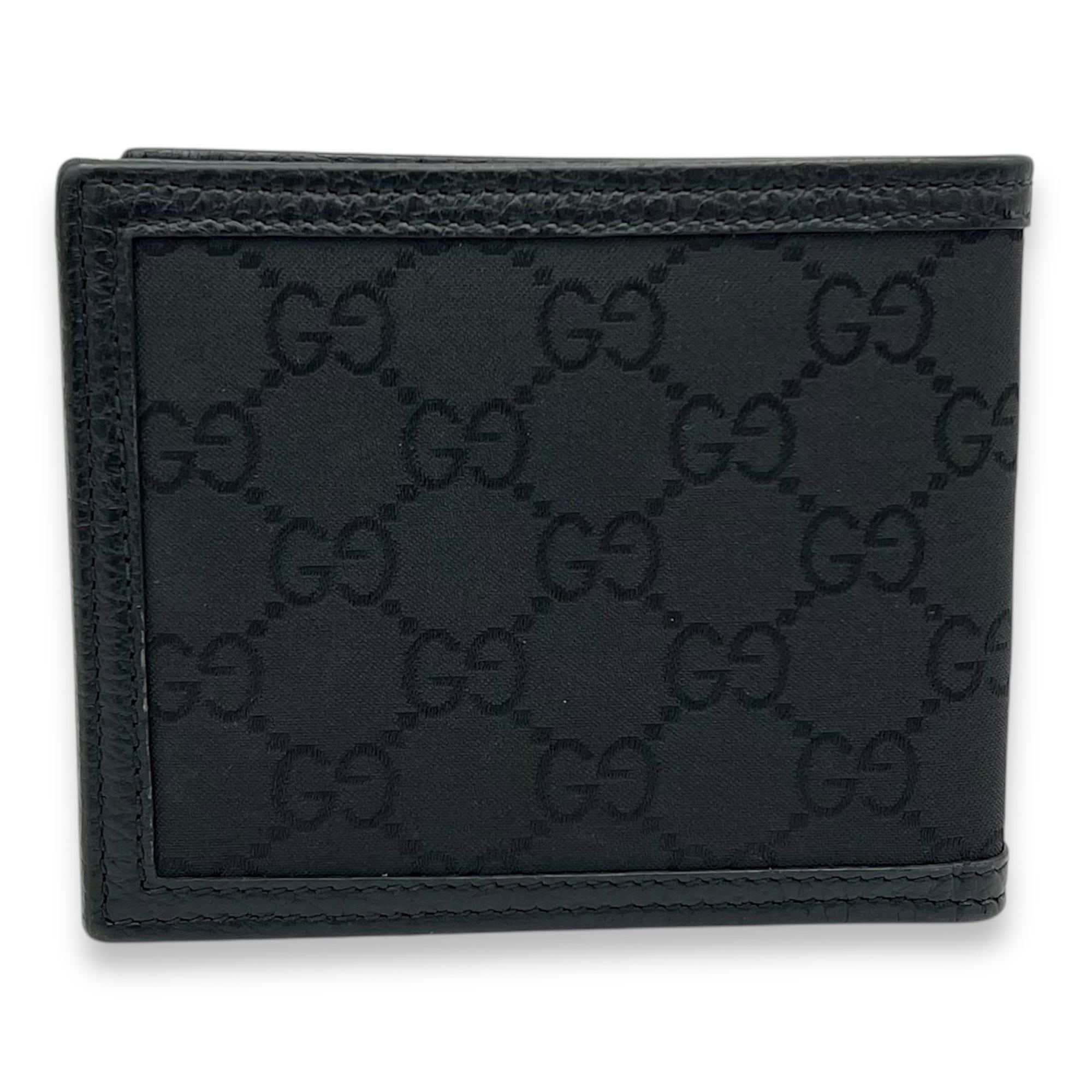 Gucci GG Black Wallet in Canvas and Leather_2