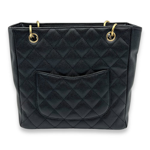 Chanel PST Black Tote Bag in Caviar Leather, Gold hardware_2