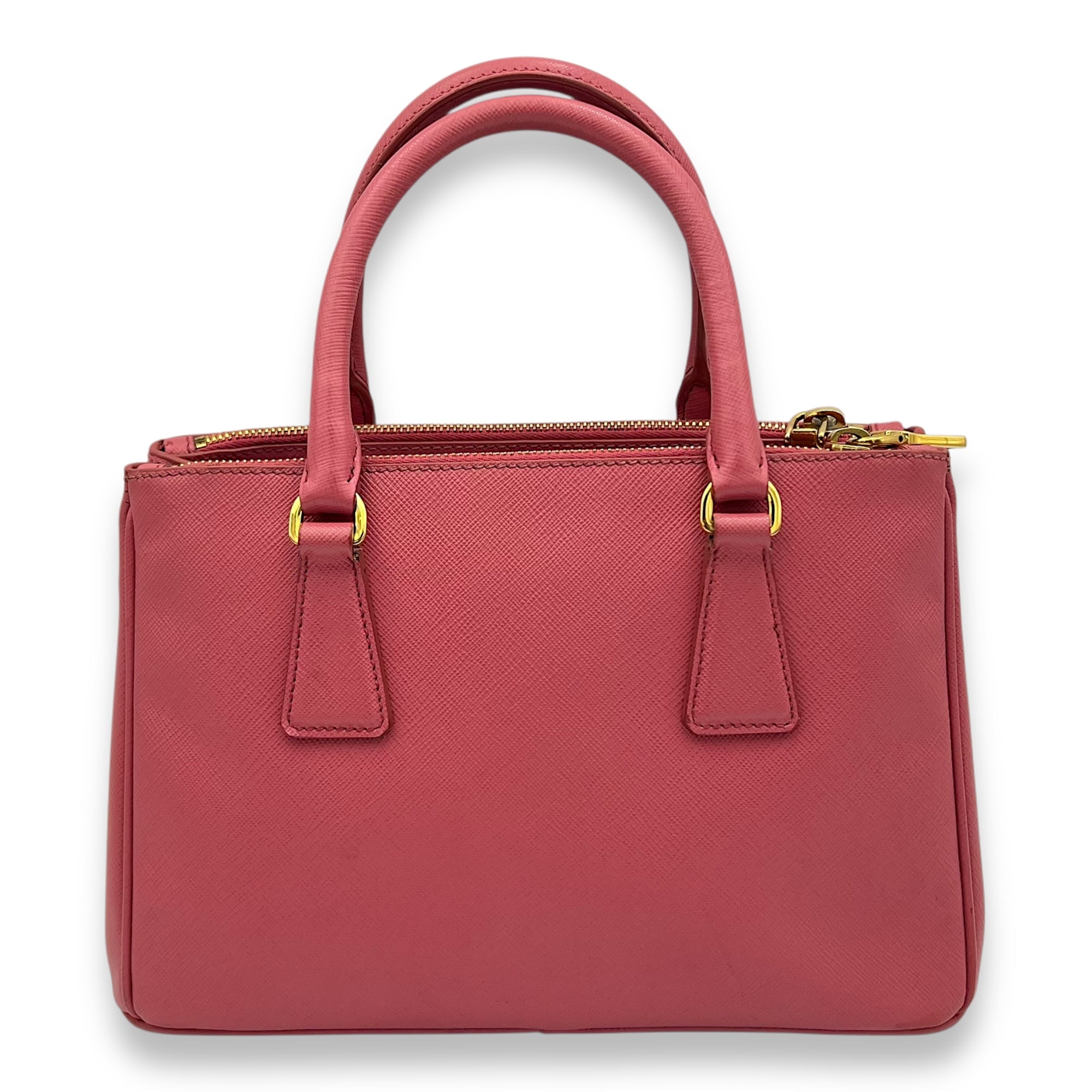 Prada Galleria Top Handle Bag Small Pink in Saffiano Leather, Gold hardware_2