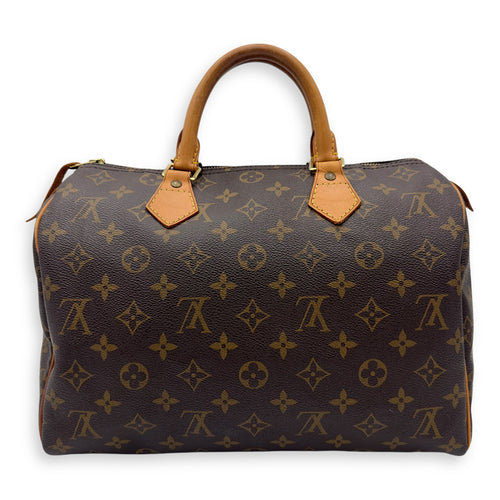 Louis Vuitton Speedy 30 Brown Top Handle Bag in Monogram Coated Canvas, Gold hardware_2