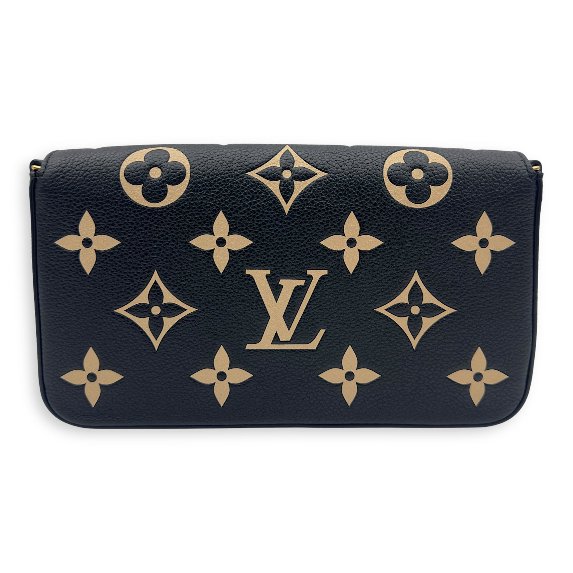 Louis Vuitton Felicie Crossbody Bag Black in Empreinte Leather, Gold hardware_2