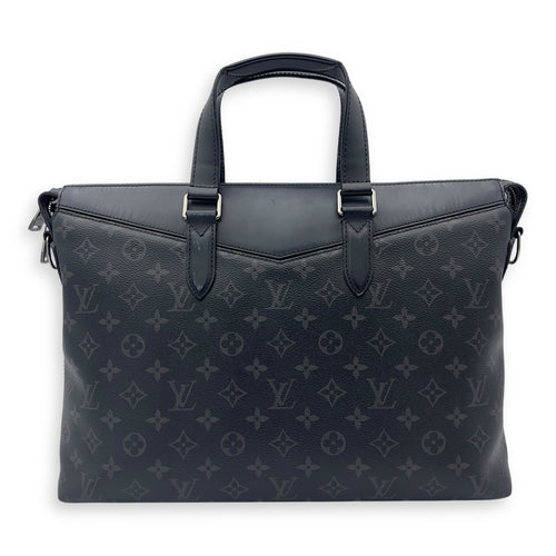 Louis Vuitton Explorer Briefcase Black Messenger in Coated Canvas, Silver hardware_2