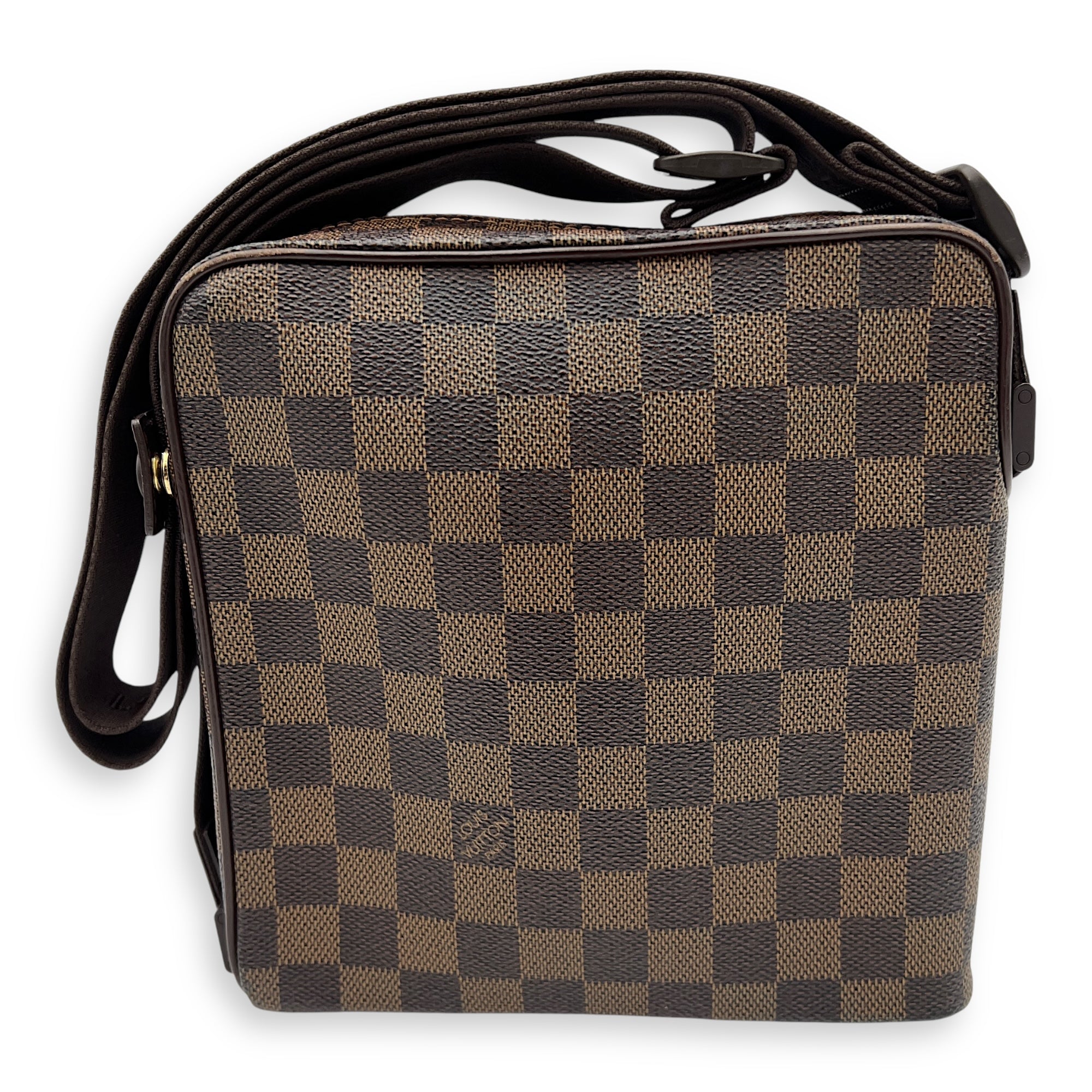 Louis Vuitton Olav Crossbody Bag PM Damier Ebene in Coated Canvas, Gold hardware_2