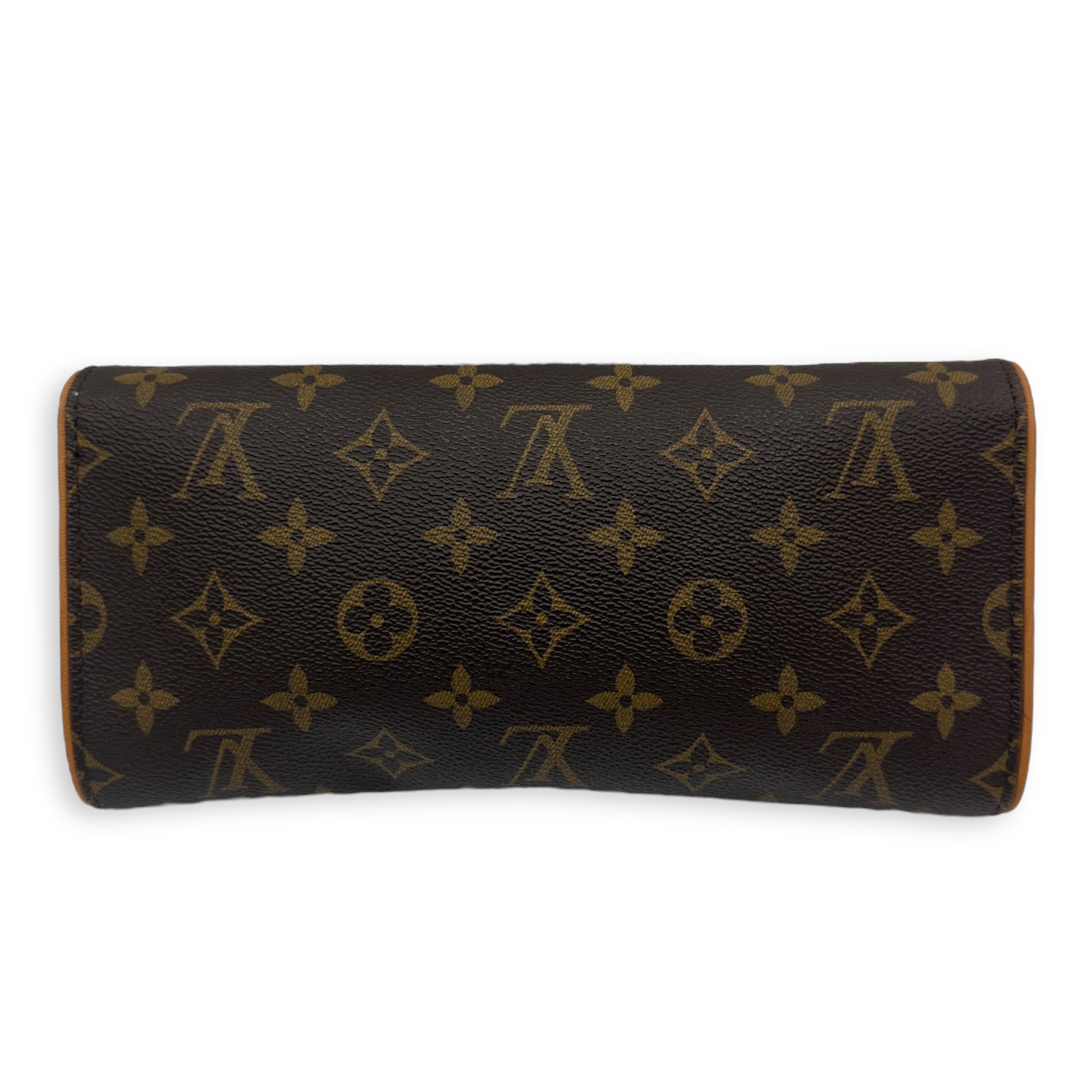 Louis Vuitton Twin Pochette Brown Crossbody Bag in Monogram Coated Canvas, Gold hardware_2