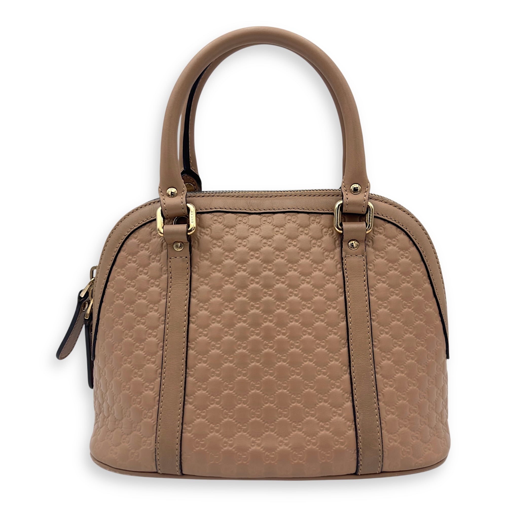 Gucci Dome Top Handle Bag Beige in Calfskin, Gold hardware_2