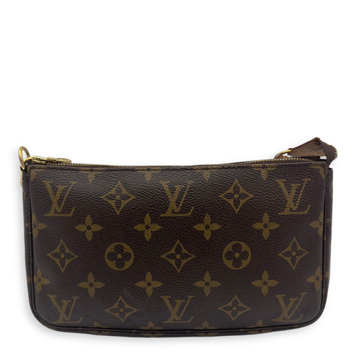 Louis Vuitton Pochette Accessoires Shoulder Bag Brown in Monogram Coated Canvas, Gold hardware_1