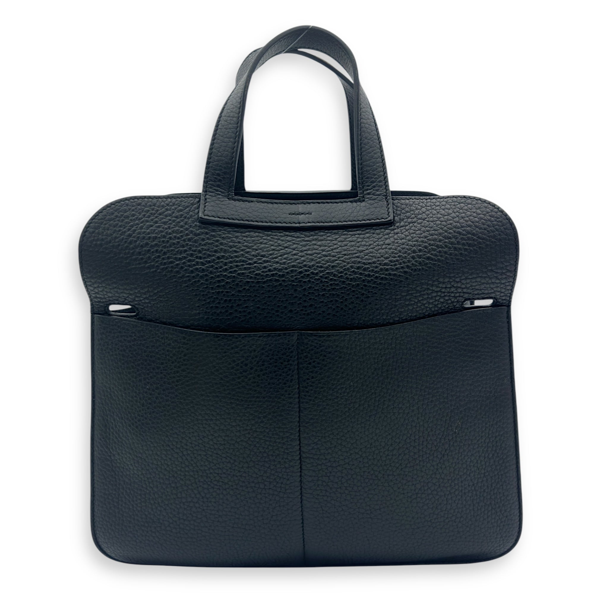 Hermès Halzan Black in Clemence, Silver hardware_2