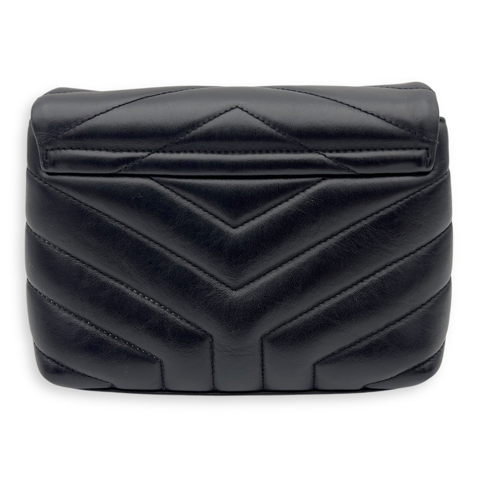 Saint Laurent Loulou Shoulder Bag Black in Calfskin, Acetate hardware_2