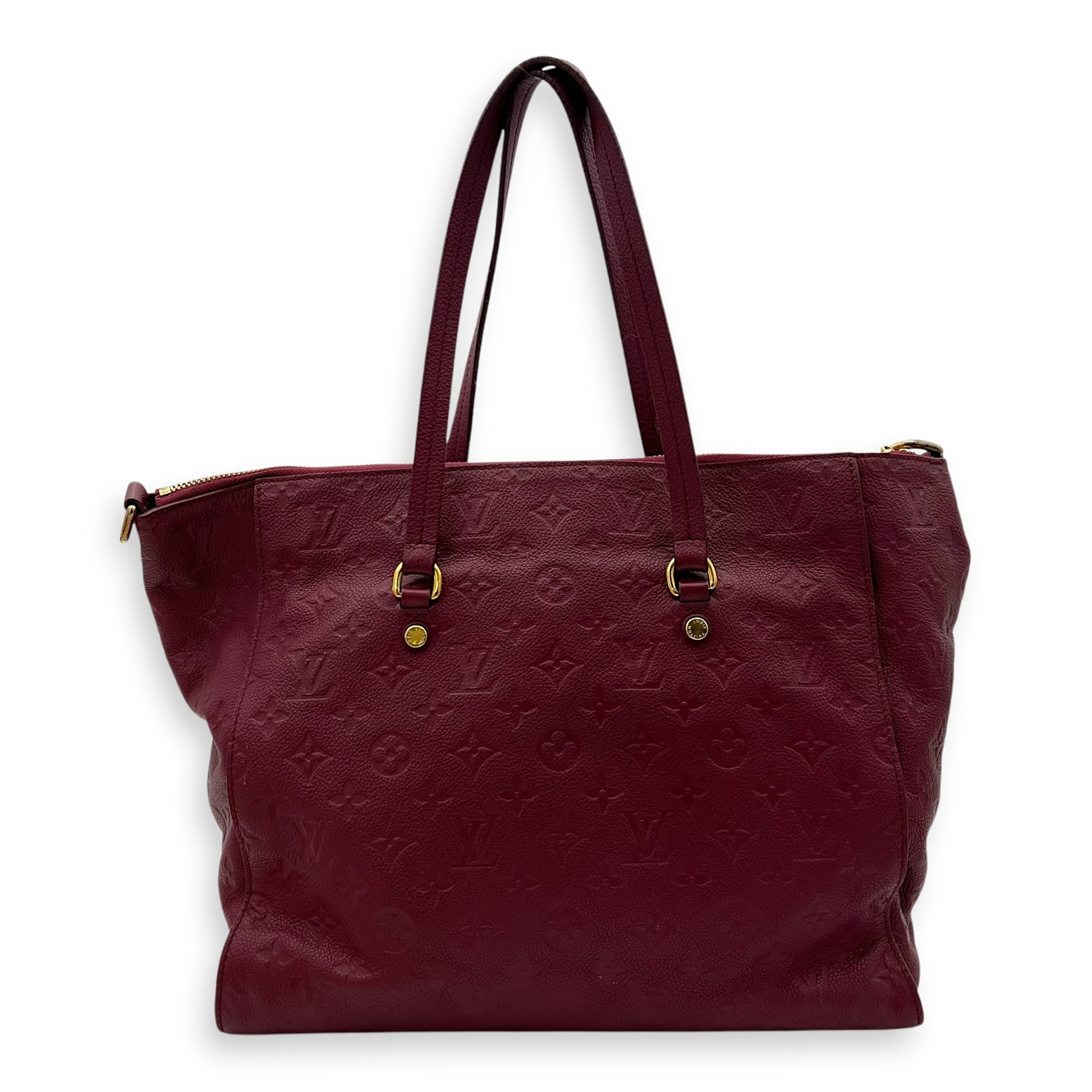 Louis Vuitton Lumineuse PM Red Tote Bag in Empreinte Leather, Gold hardware_2