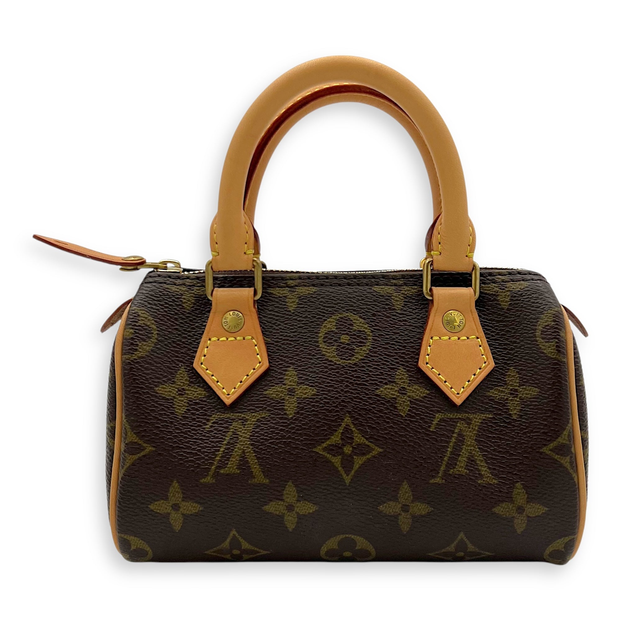 Louis Vuitton Speedy Top Handle Bag Brown in Monogram Coated Canvas, Gold hardware_2