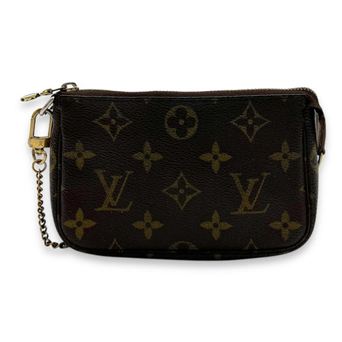 Louis Vuitton Pochette Accessoires Brown Pouch in Monogram Coated Canvas, Gold hardware_2