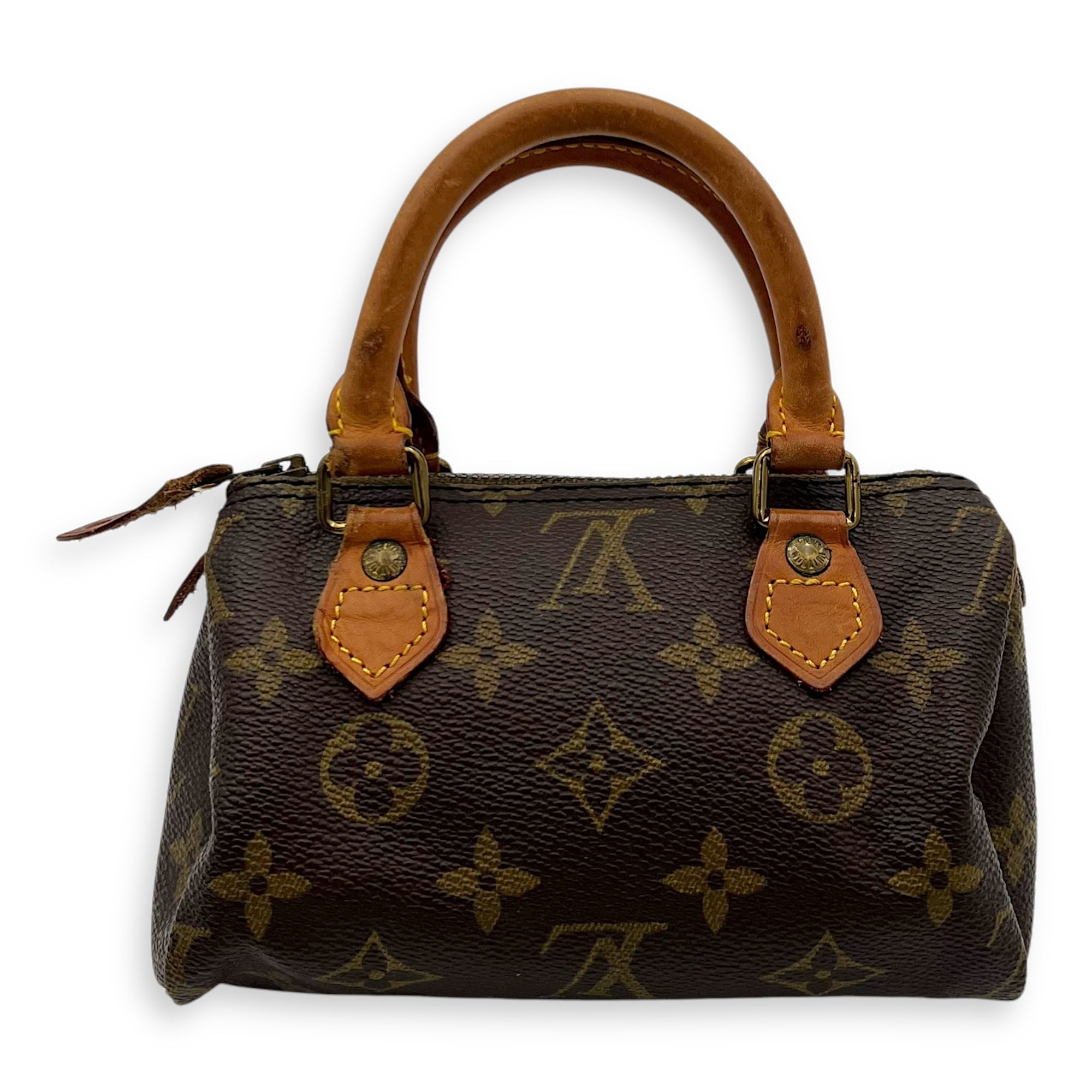 Louis Vuitton Speedy Crossbody Bag Brown in Monogram Coated Canvas, Gold hardware_2