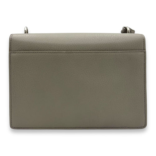 Saint Laurent Sunset Crossbody Bag Grey in Calfskin, Silver hardware_2