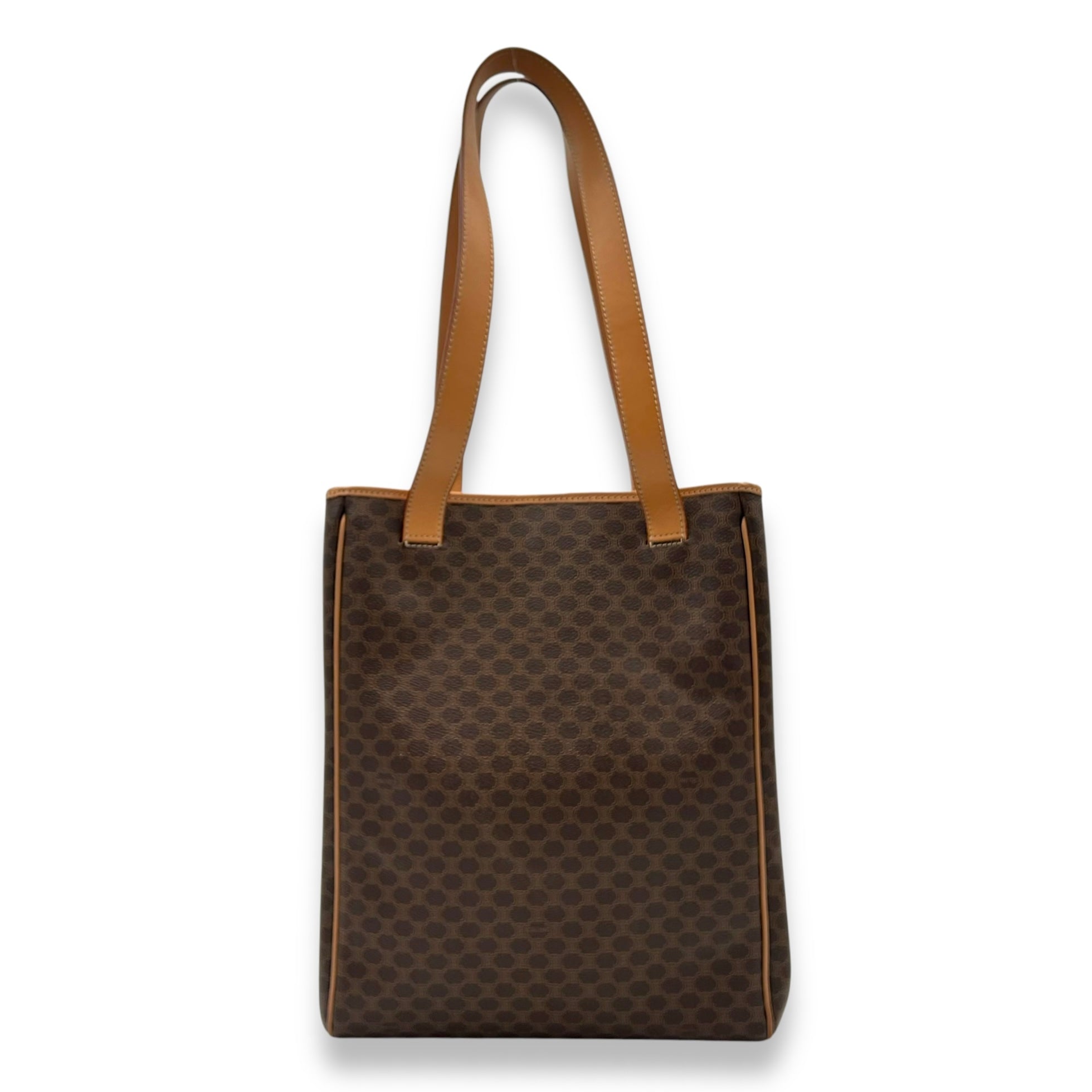 Celine Macadam Tote Bag Brown in Coated Canvas, Gold hardware_2