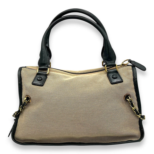 Chloé Haley Top Handle Bag Brown in Canvas, Gold hardware_3