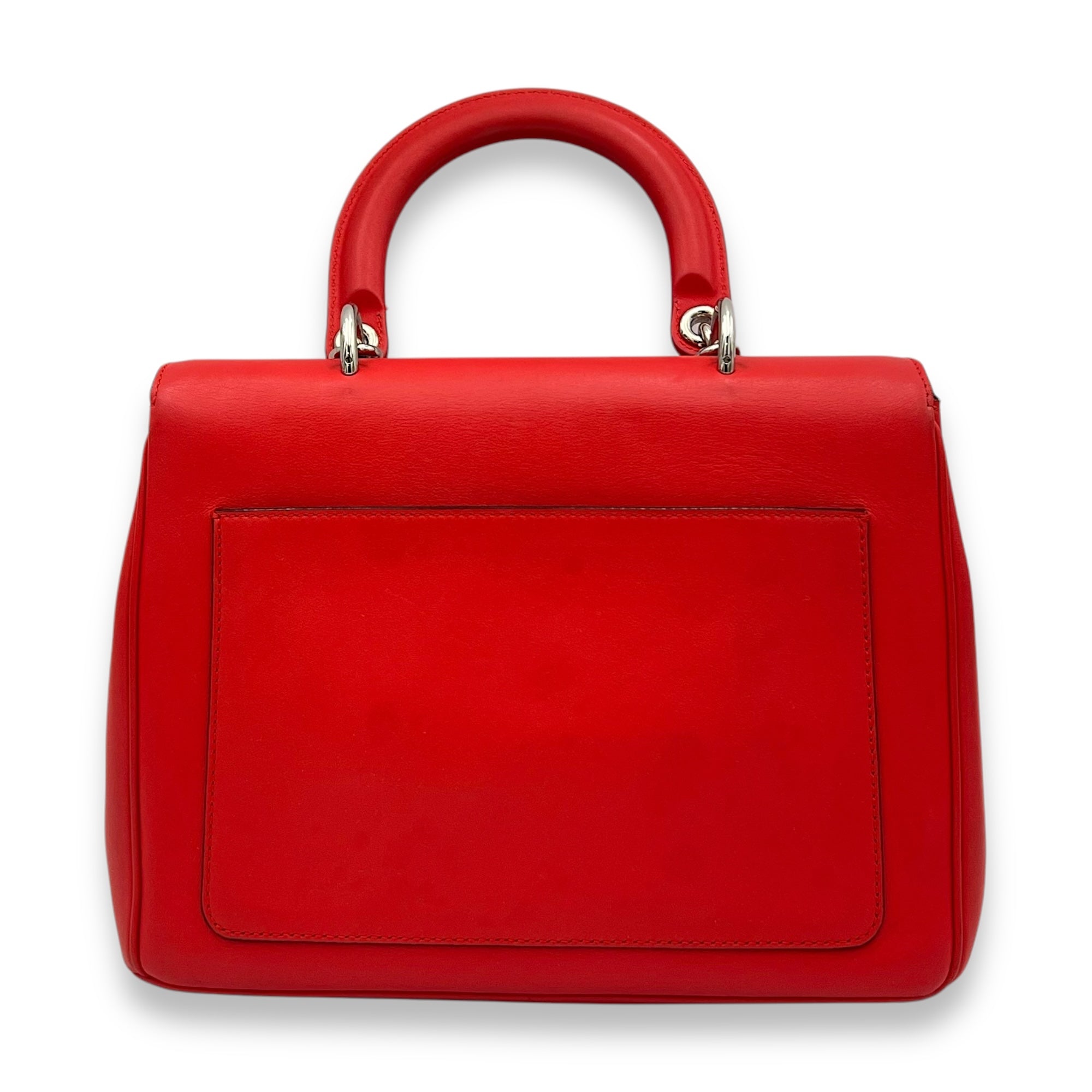 Christian Dior Be Dior Top Handle Bag Red in Calfskin, Silver hardware_2