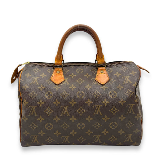 Louis Vuitton Speedy Top Handle Bag 30 Brown in Monogram Coated Canvas, Gold hardware_1