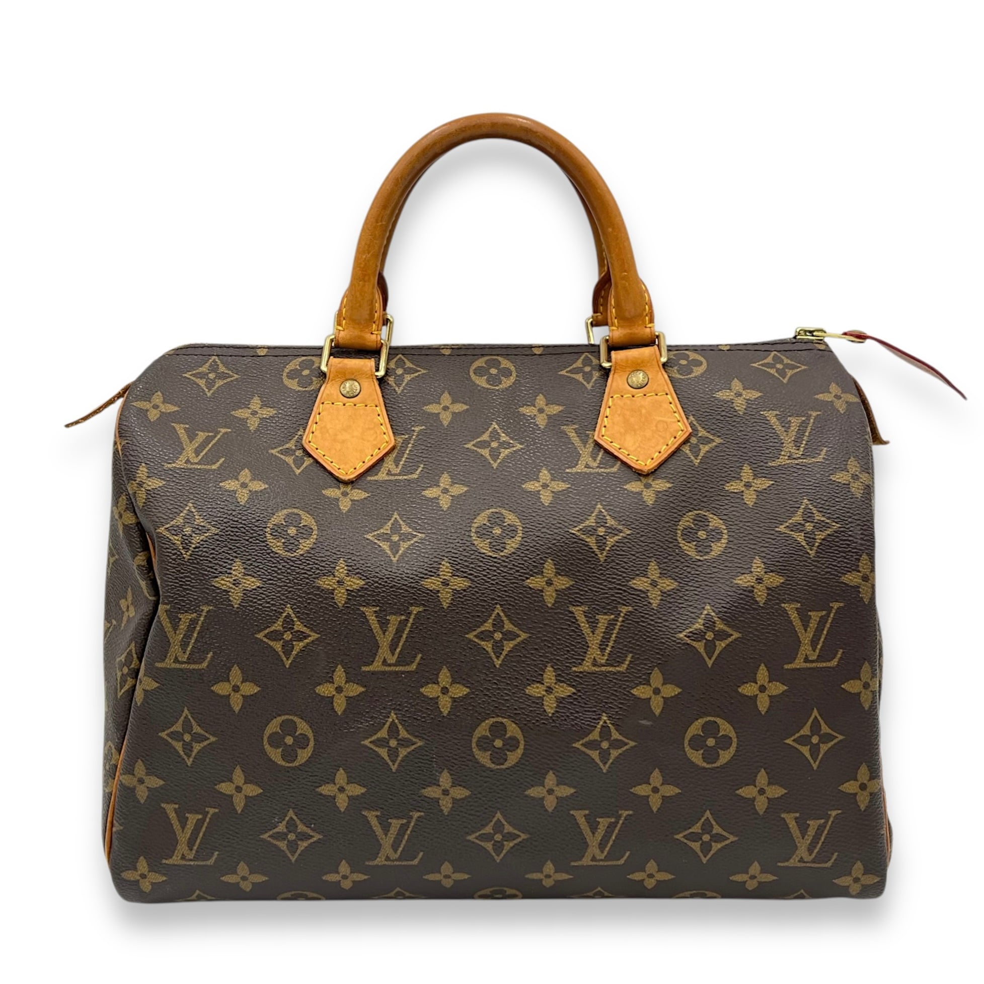 Louis Vuitton Speedy Top Handle Bag 30 Brown in Monogram Coated Canvas, Gold hardware_2