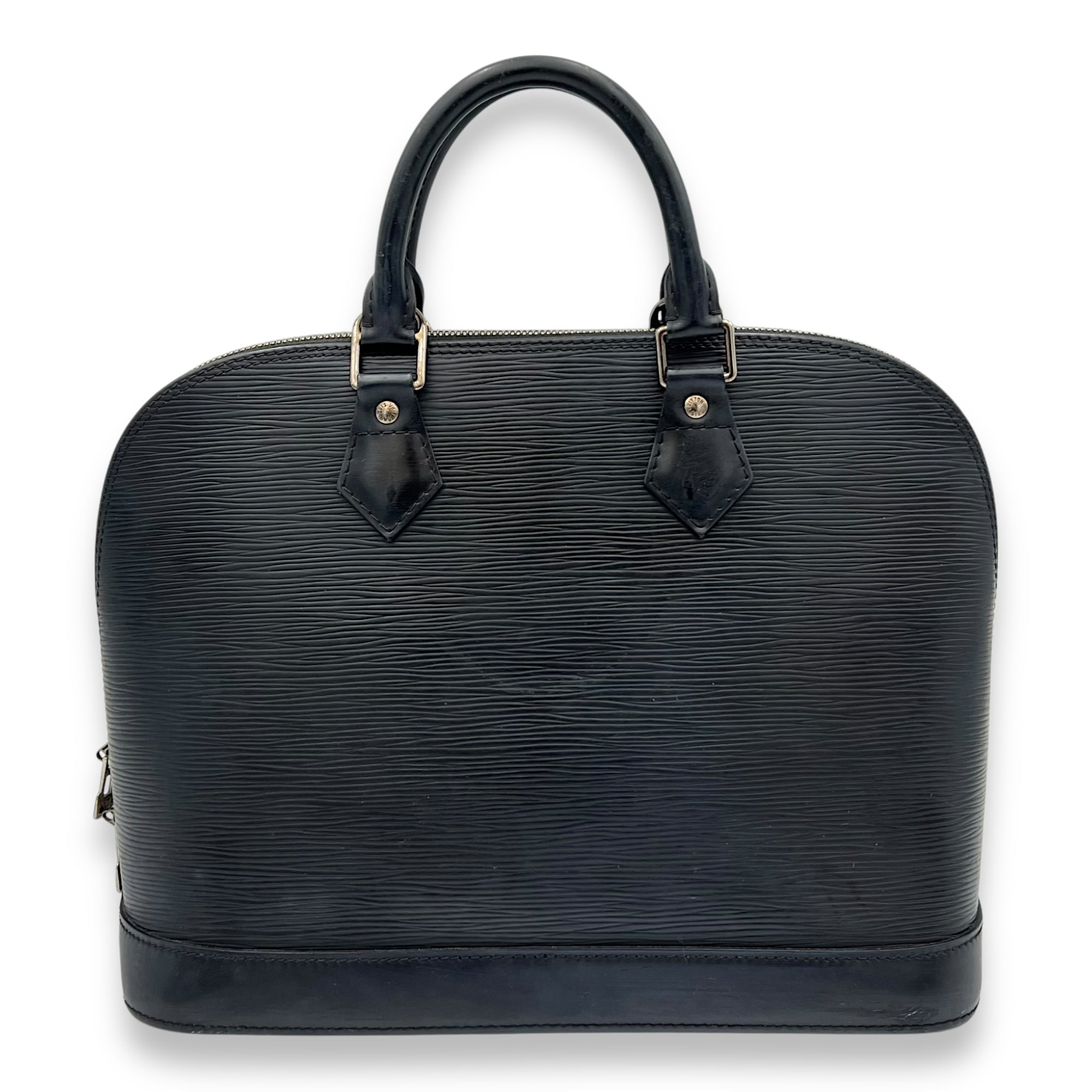 Louis Vuitton Alma PM Black Top Handle Bag in Epi Leather, Silver hardware_2