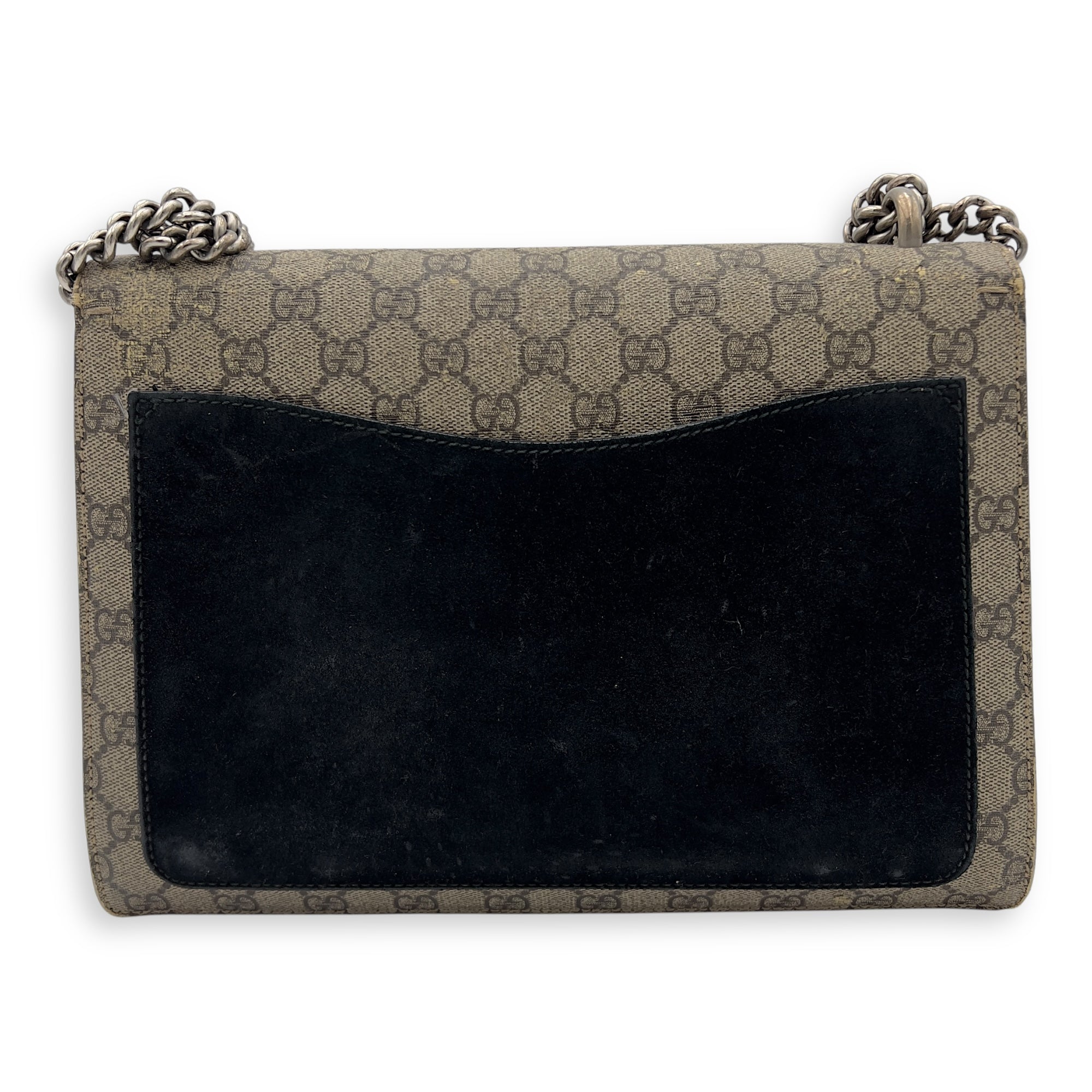 Gucci Dionysus Shoulder Bag Beige in Suede Leather, Silver hardware_2