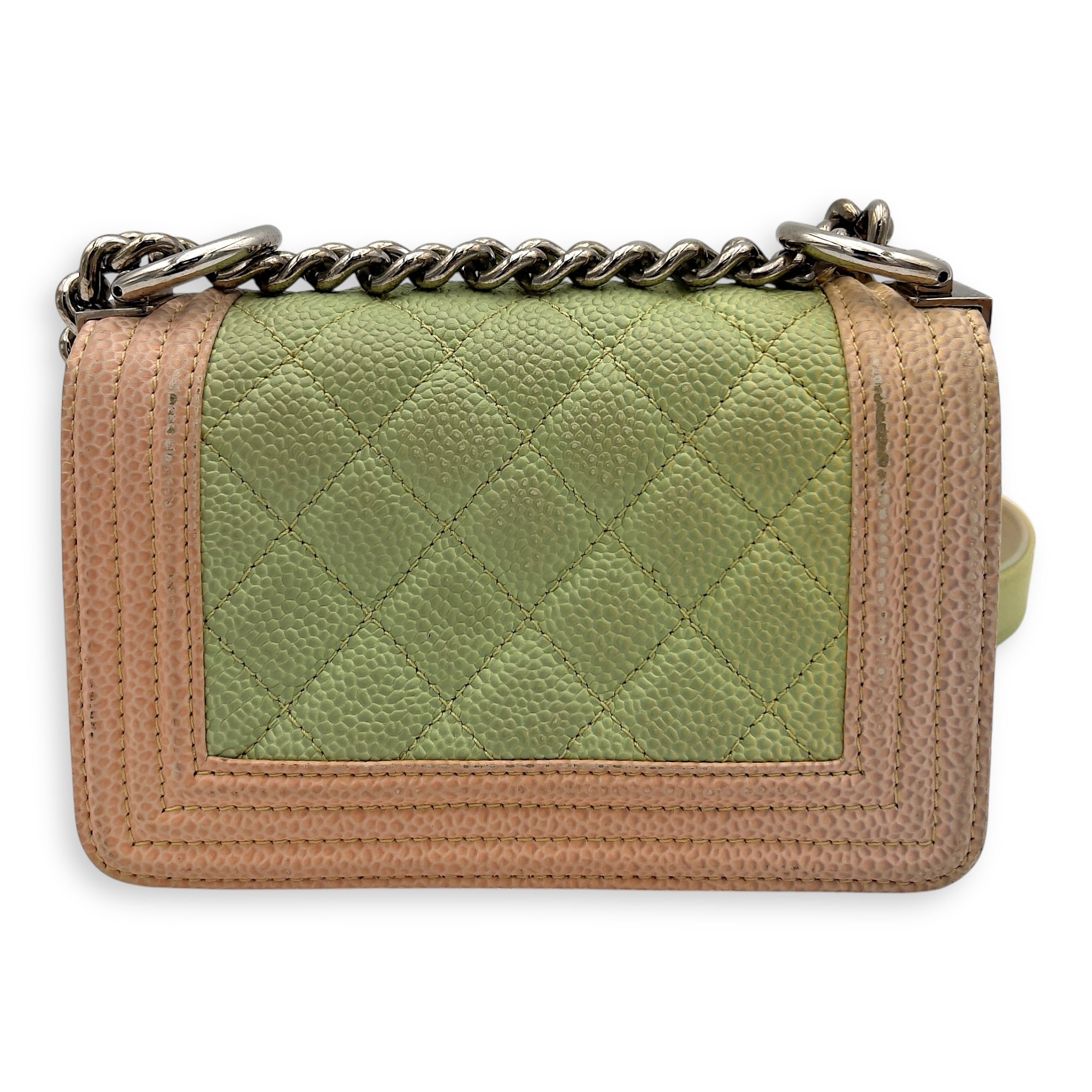 Chanel Boy Mini Multi-colour Shoulder Bag in Caviar Leather, Silver hardware_2