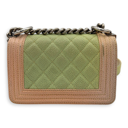 Chanel Boy Mini Multi-colour Shoulder Bag in Caviar Leather, Silver hardware_2