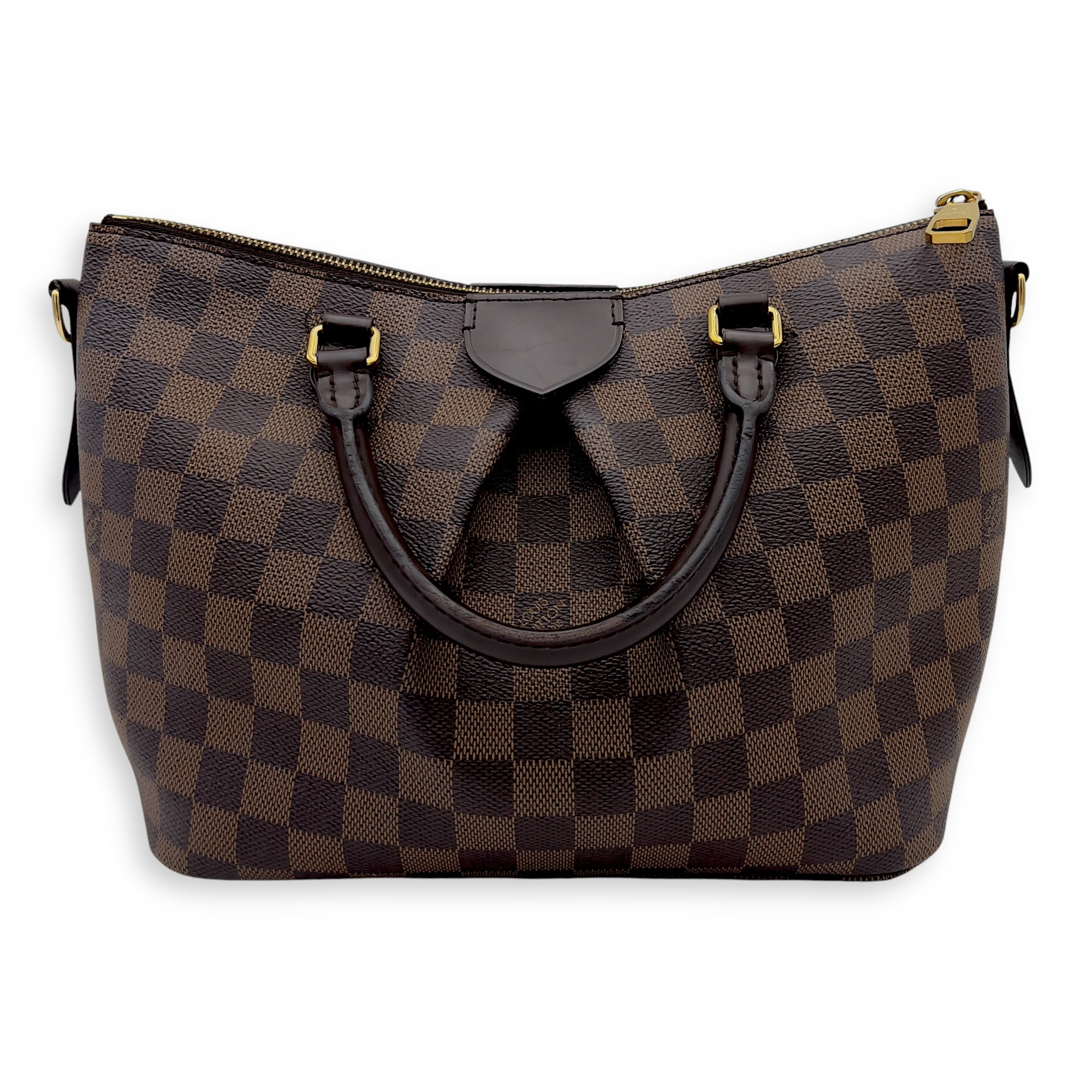 Louis Vuitton Siena Top Handle Bag PM Brown in Coated Canvas, Gold hardware_2