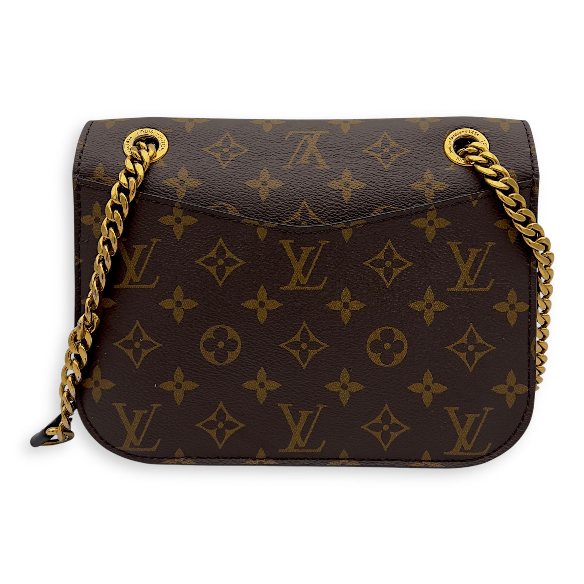 Louis Vuitton Passy Shoulder Bag Brown in Monogram Coated Canvas, Gold hardware_2