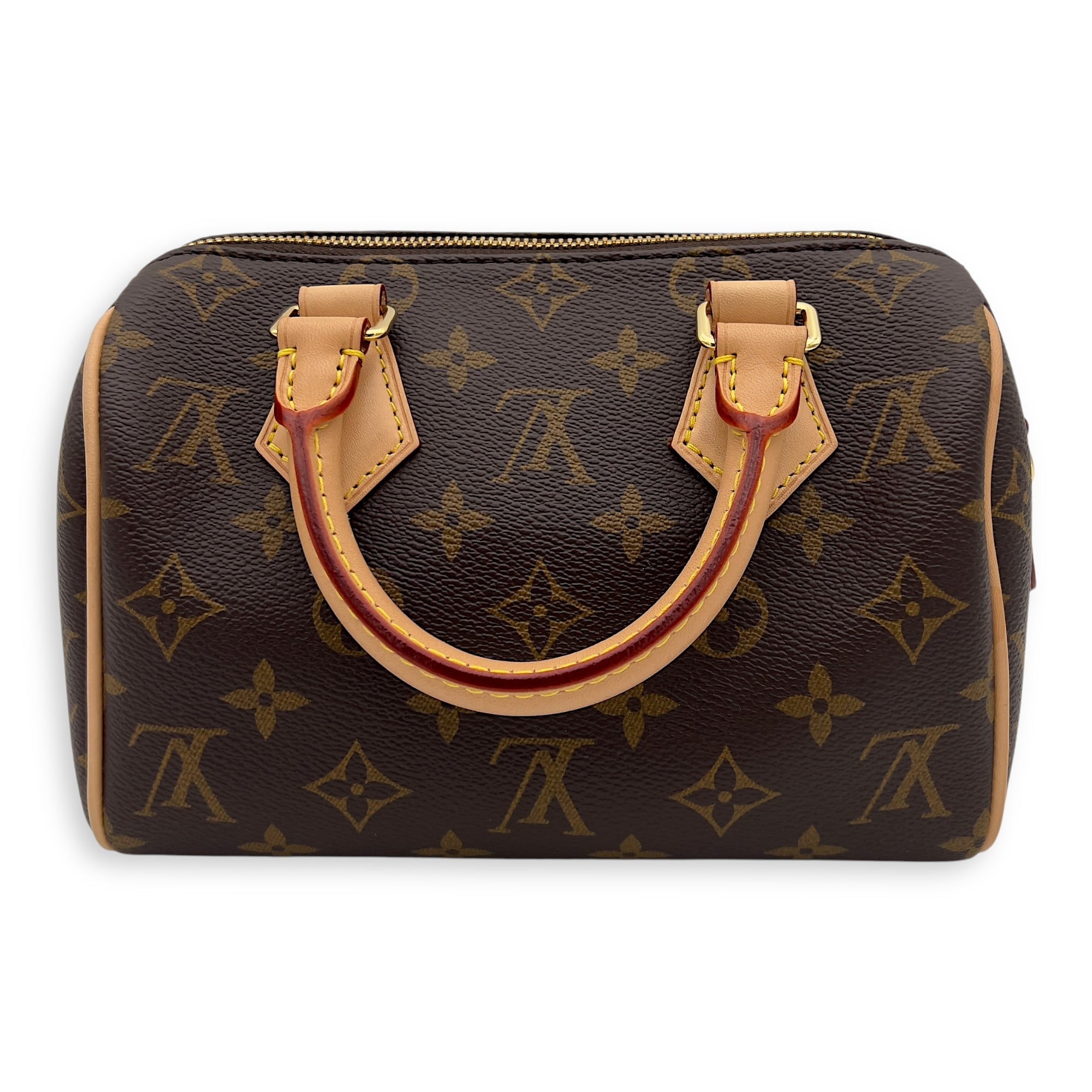 Louis Vuitton Speedy Bandouliere 20 Brown Top Handle Bag in Monogram Coated Canvas, Gold hardware_2