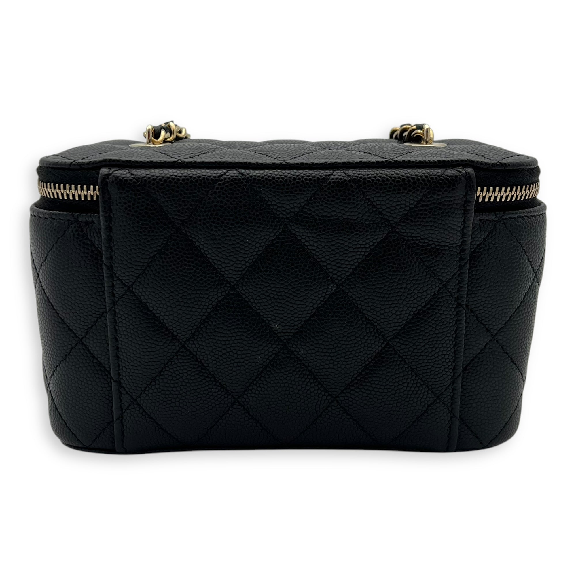 Chanel Vanity Small Black Crossbody Bag in Caviar Leather, Gold hardware_2