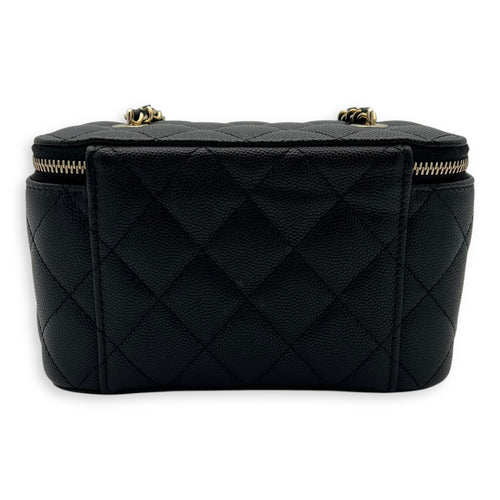 Chanel Vanity Small Black Crossbody Bag in Caviar Leather, Gold hardware_2