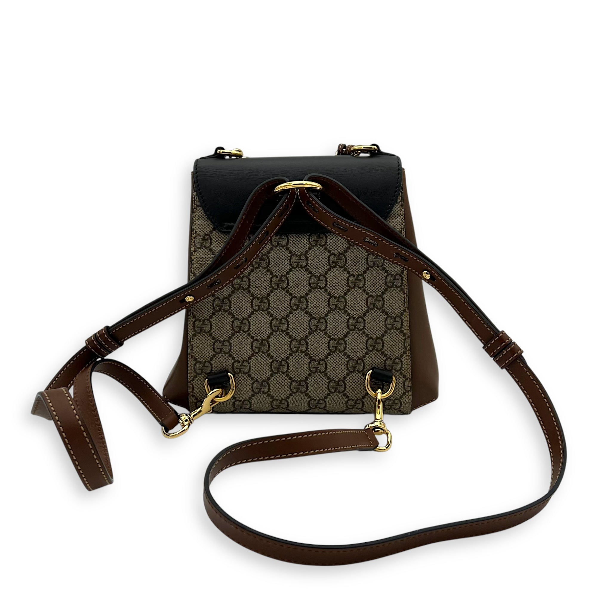 Gucci Padlock Backpack Brown in Coated Canvas, Gold hardware_2