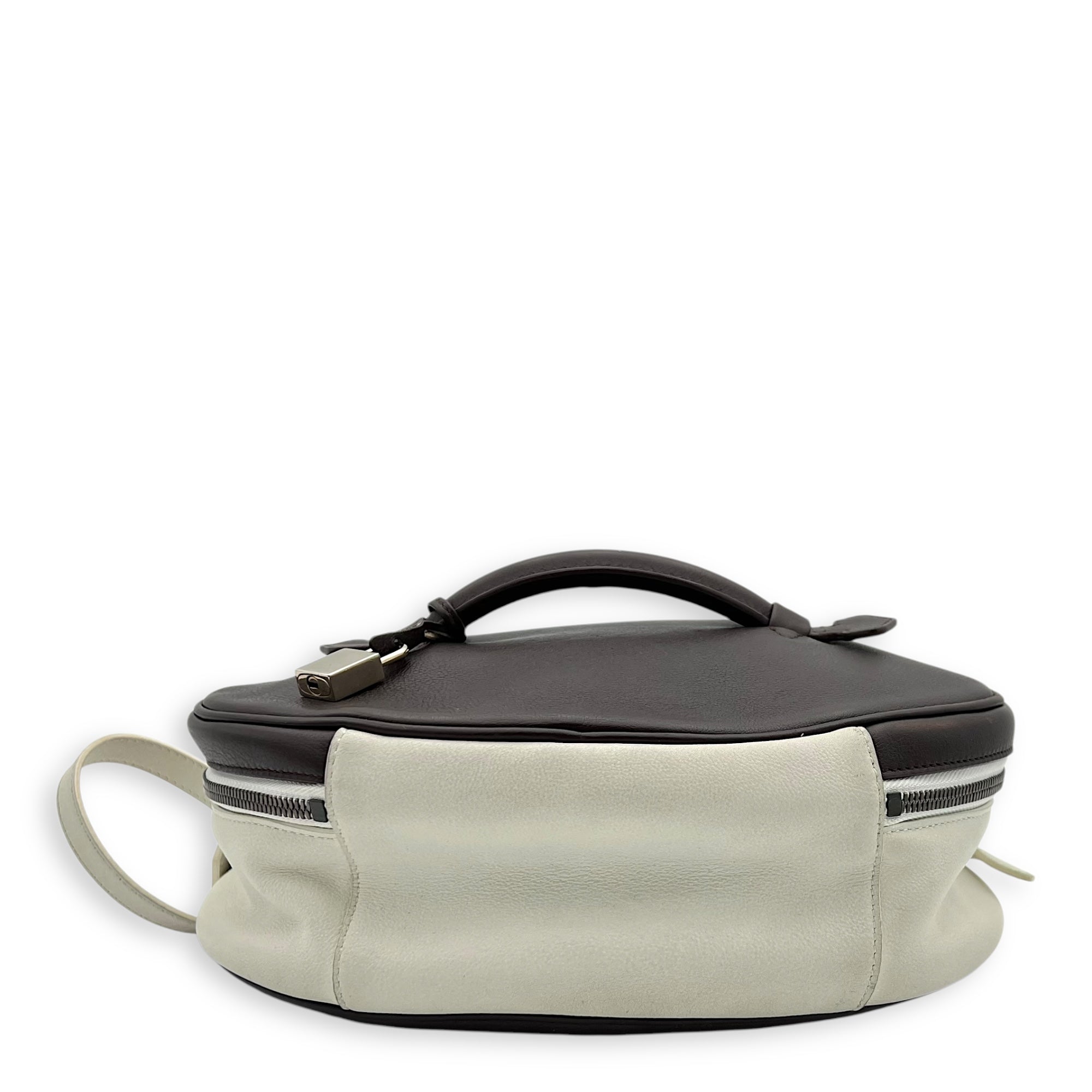 Balenciaga Round Top Handle Bag Black in Calfskin, Silver hardware_2