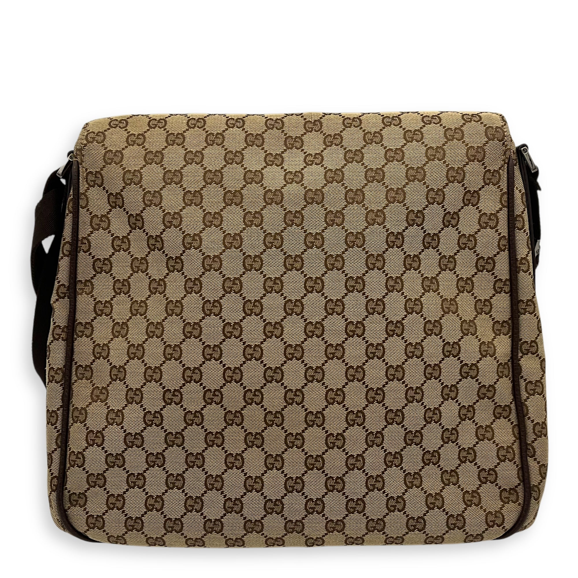 Gucci GG Canvas Brown Messenger in Jacquard, Silver hardware_2