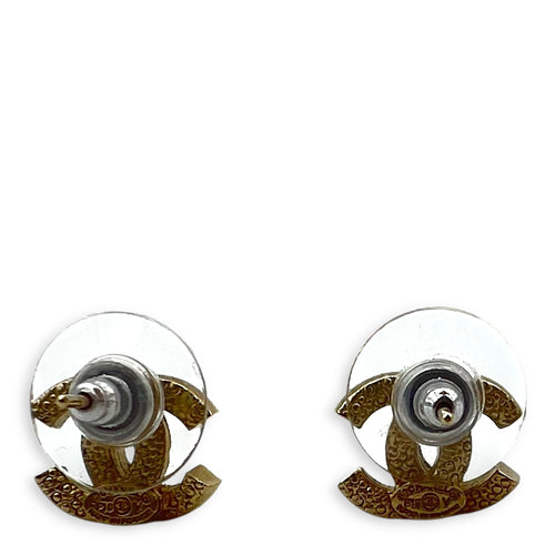 Chanel CC Earrings Gold in Crystal, Gold hardware_2