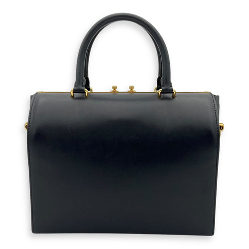 Louis Vuitton boston Top Handle Bag Black in Calfskin, Gold hardware_2