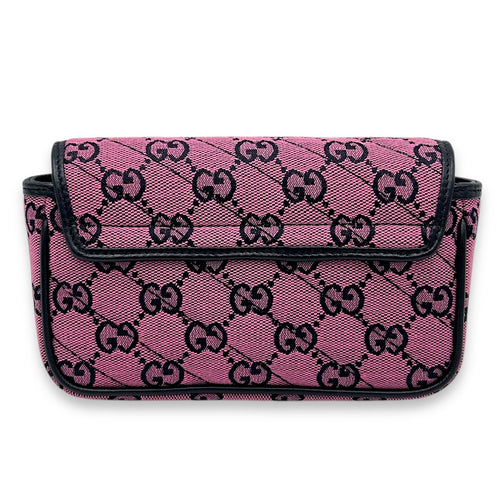 Gucci GG Marmont Super Mini Pink Crossbody Bag in Canvas, Silver hardware_2