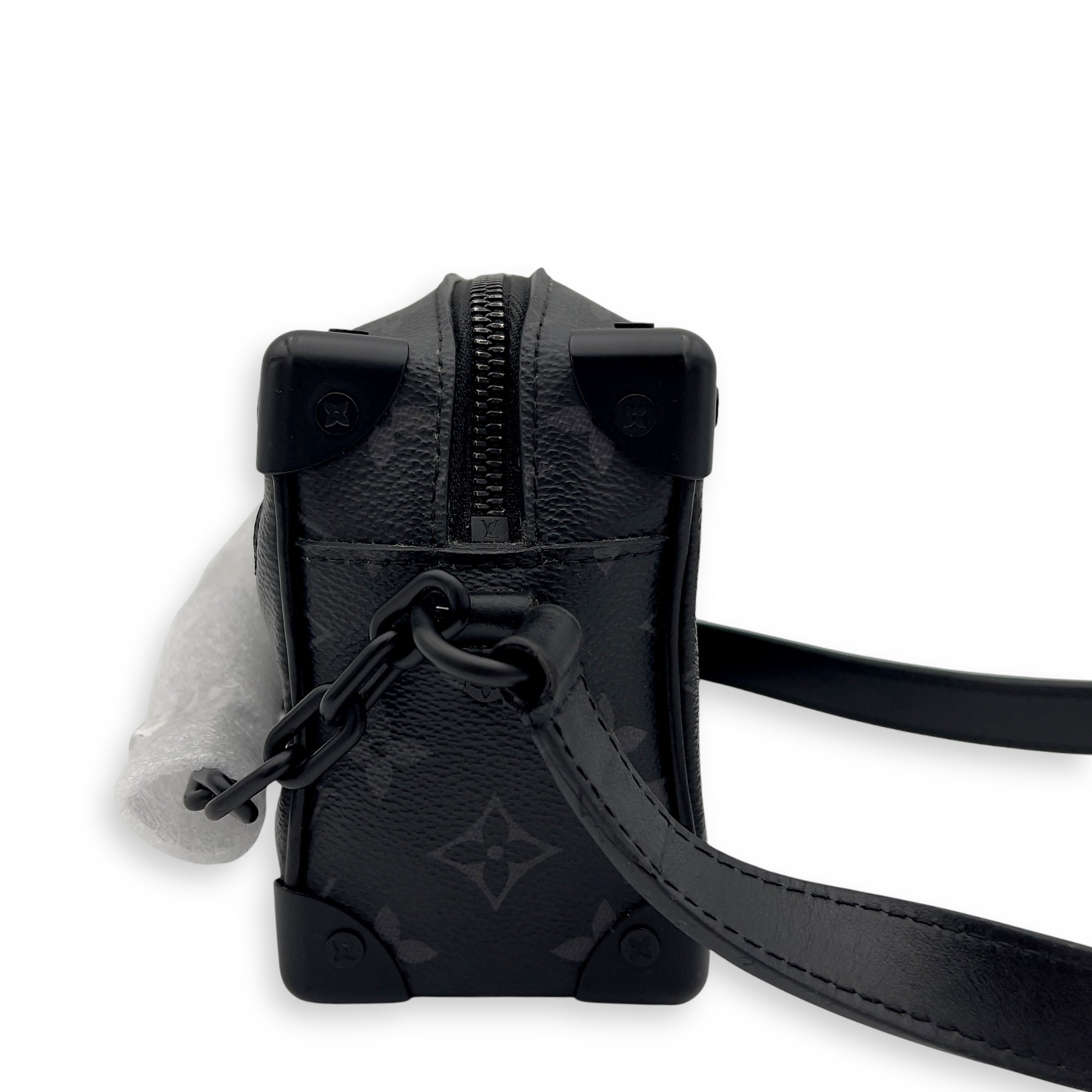 Louis Vuitton Trunk Crossbody Bag Black in Monogram Coated Canvas, Lacquered Metal hardware_4