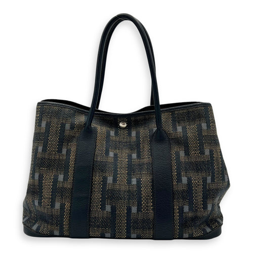 Hermès Garden Party Blue in Tweed, Silver hardware_2