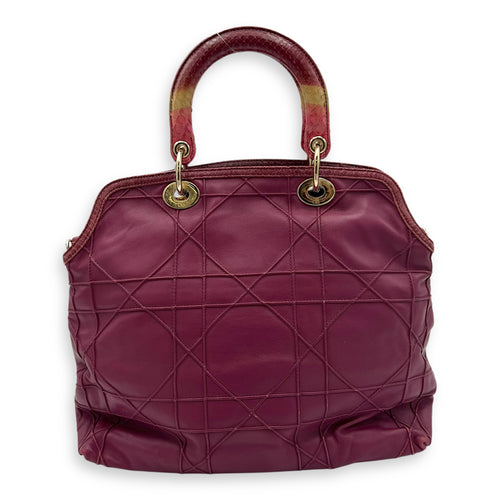 Christian Dior Granville Top Handle Bag Purple in Calfskin, Gold hardware_2