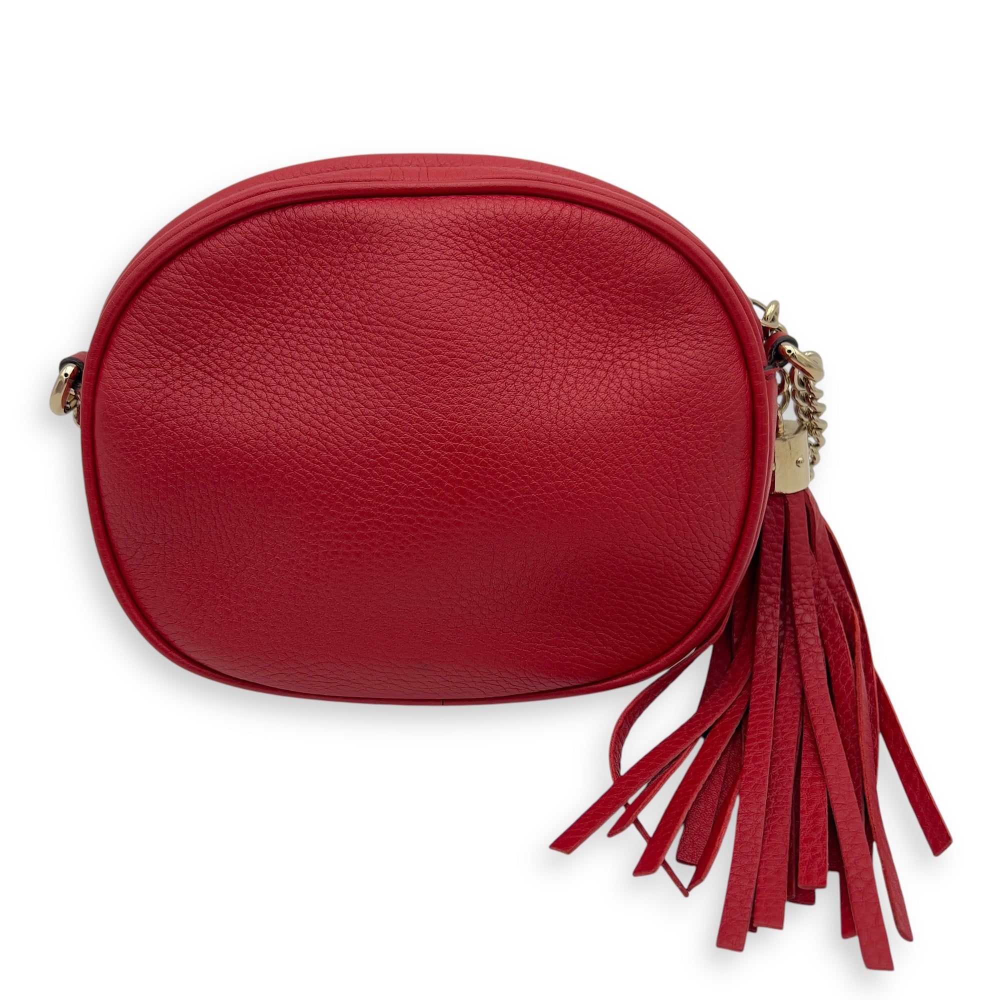 Gucci Soho Crossbody Bag Red in Calfskin, Gold hardware_2