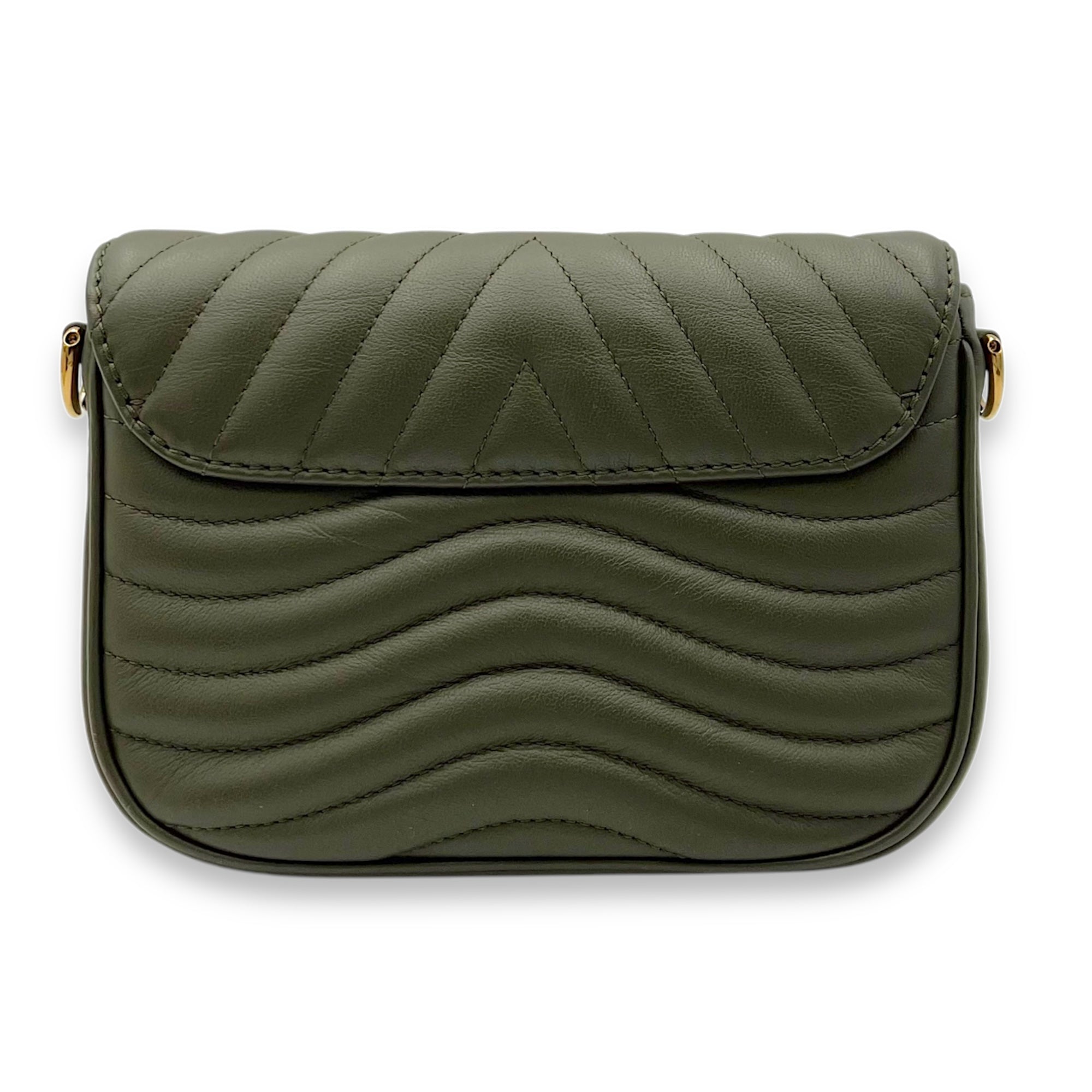 Louis Vuitton New Wave Shoulder Bag Green in Calfskin, Gold hardware_2