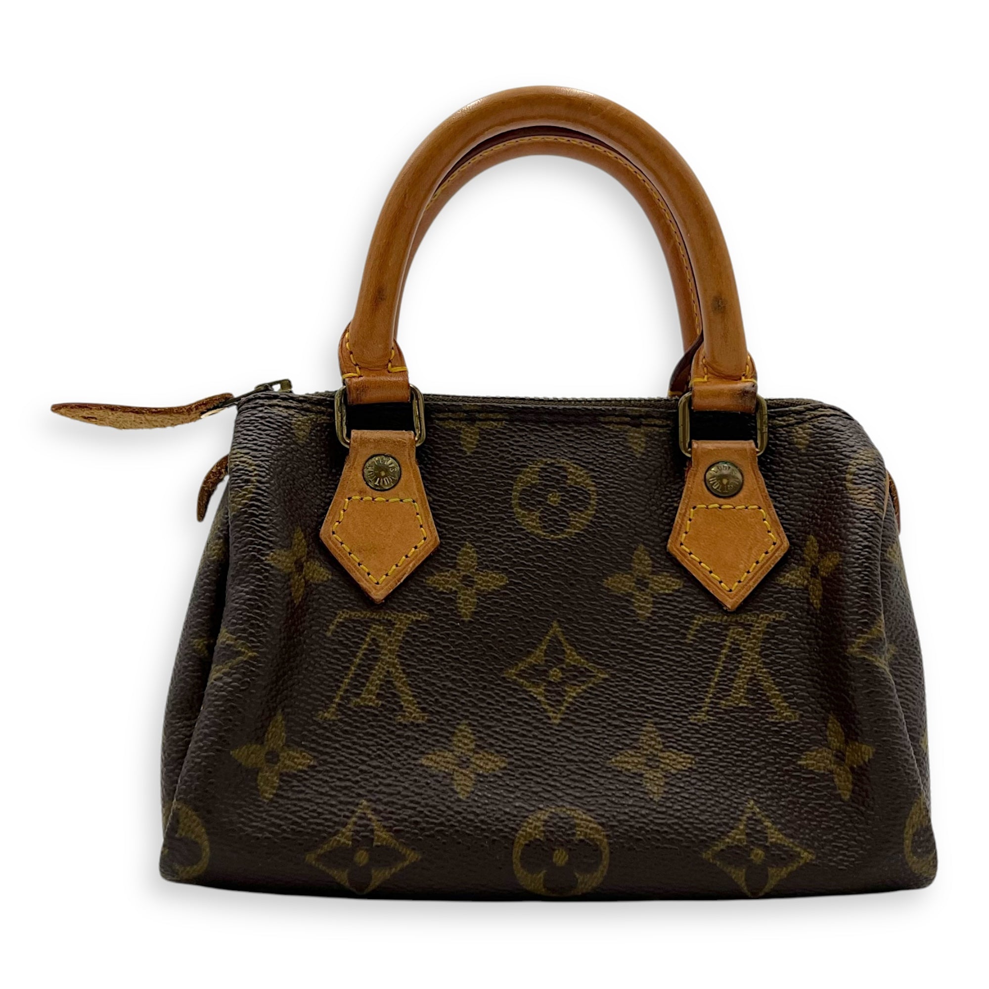 Louis Vuitton Speedy Top Handle Bag Nano Brown in Monogram Coated Canvas, Gold hardware_2