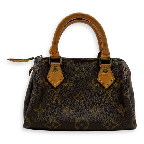 Louis Vuitton Speedy Top Handle Bag Nano Brown in Monogram Coated Canvas, Gold hardware_2