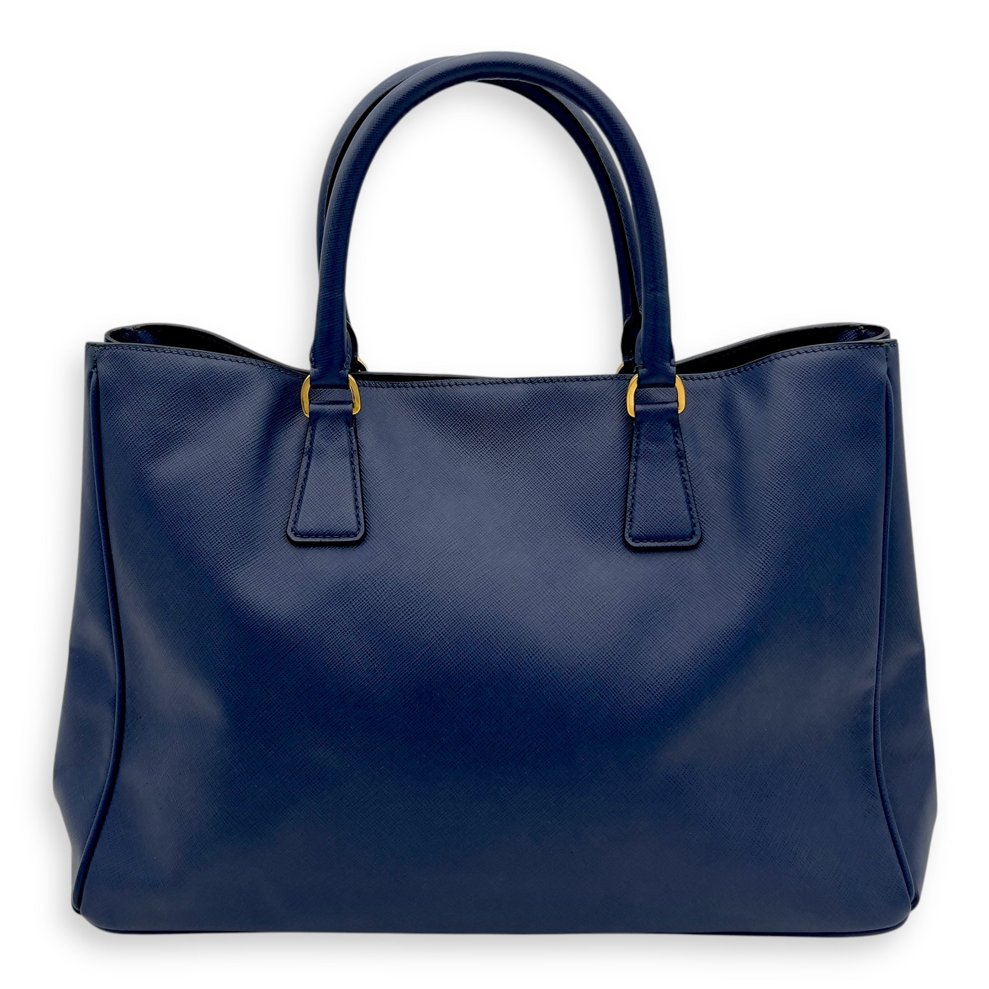 Prada Galleria Top Handle Bag Large Blue in Saffiano Leather, Gold hardware_2