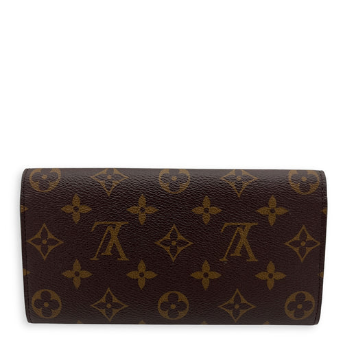 Louis Vuitton Emilie Long Brown Wallet in Monogram Coated Canvas, Gold hardware_2