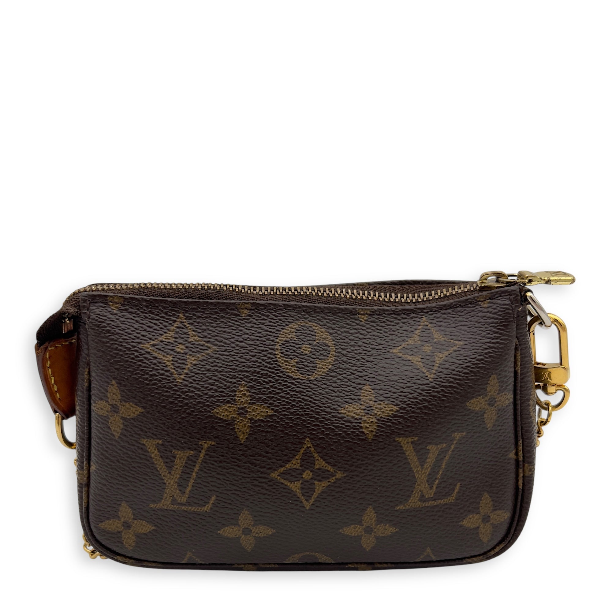 Louis Vuitton Pochette Clutch Mini Brown in Monogram Coated Canvas, Gold hardware_2