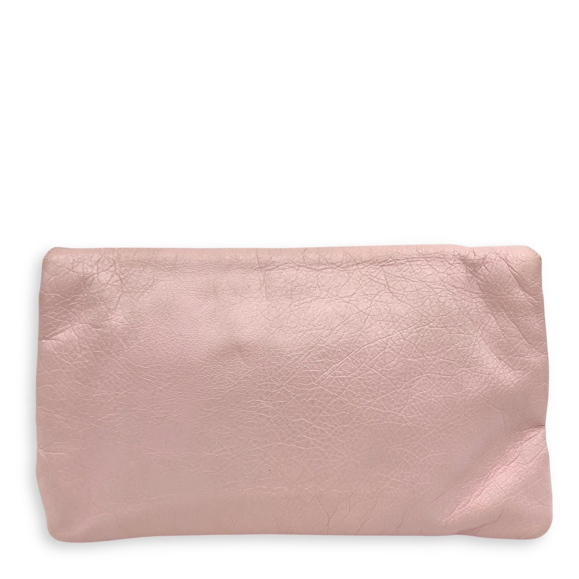 Balenciaga Envelope Clutch Pink in Distressed Leather, Gold hardware_2