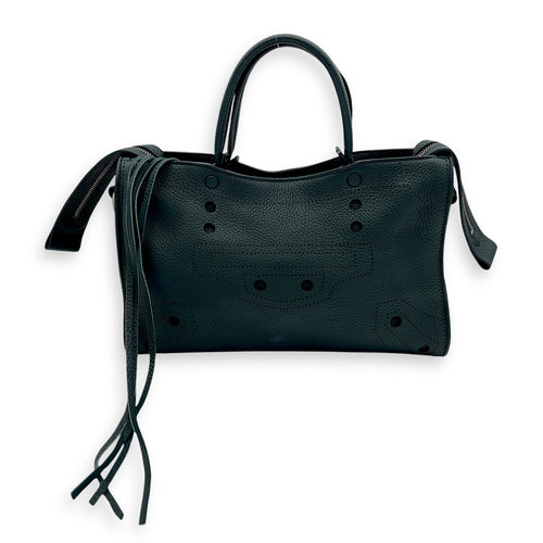 Balenciaga City Blackout Green Top Handle Bag in Calfskin, Silver hardware_2